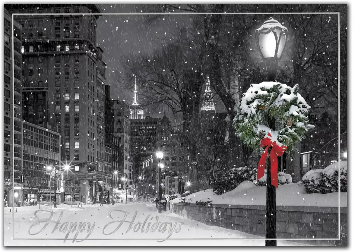 Custom New York Themed Holiday Cards - Big Apple Hush