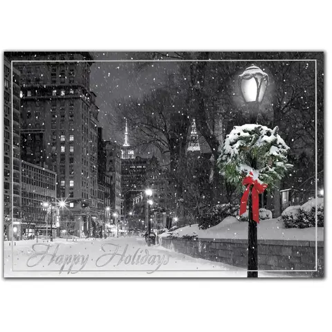 Custom New York Themed Holiday Cards - Big Apple Hush