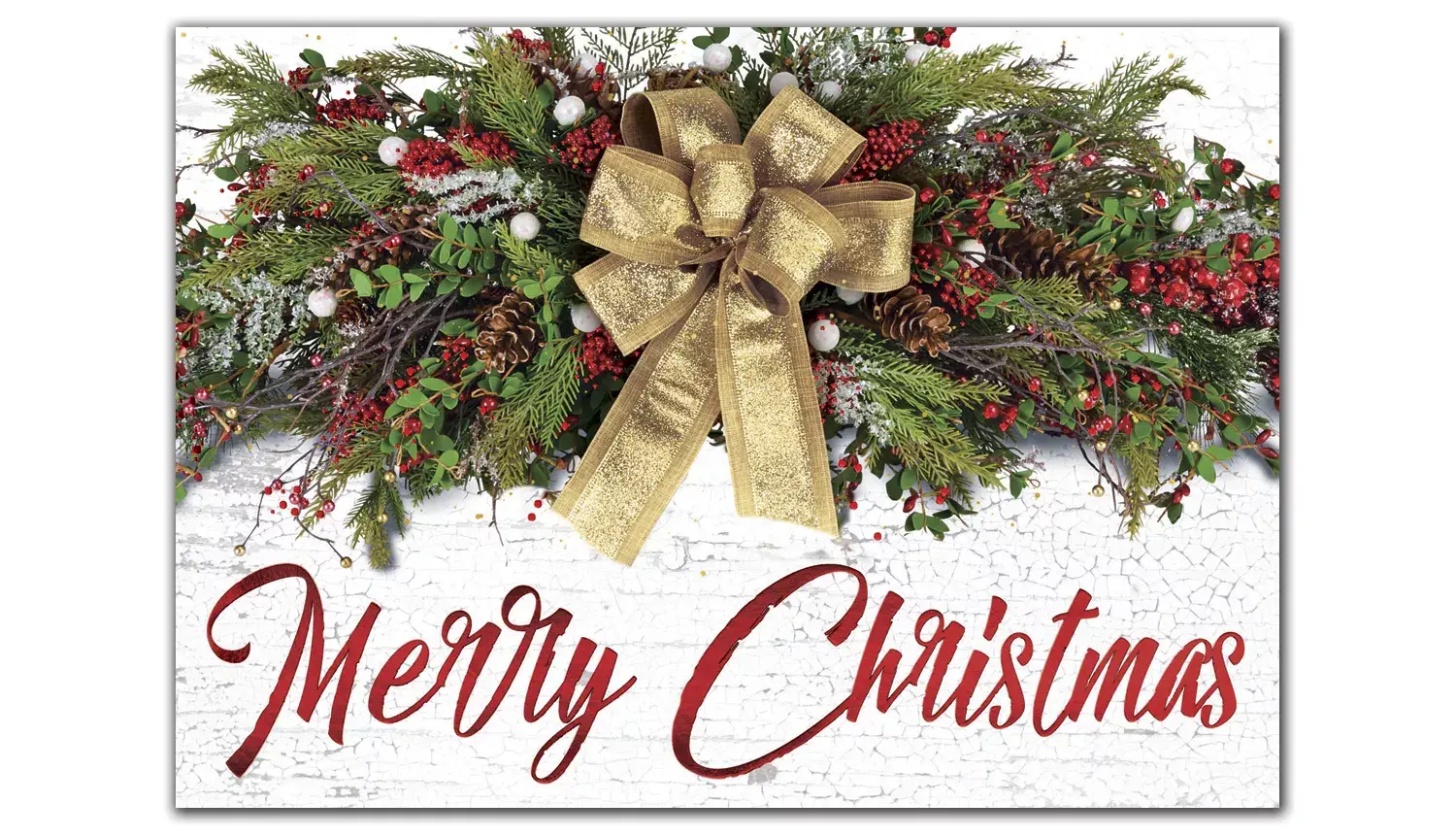 Custom Christmas Cards with Gold Bow