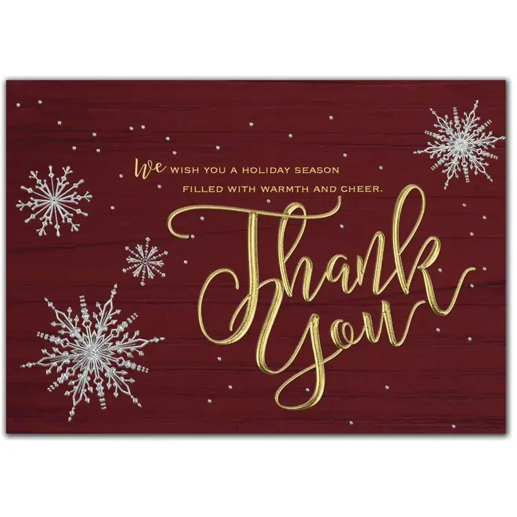 Custom Printed Gratitude Greeting Cards - Burgundy and Gold