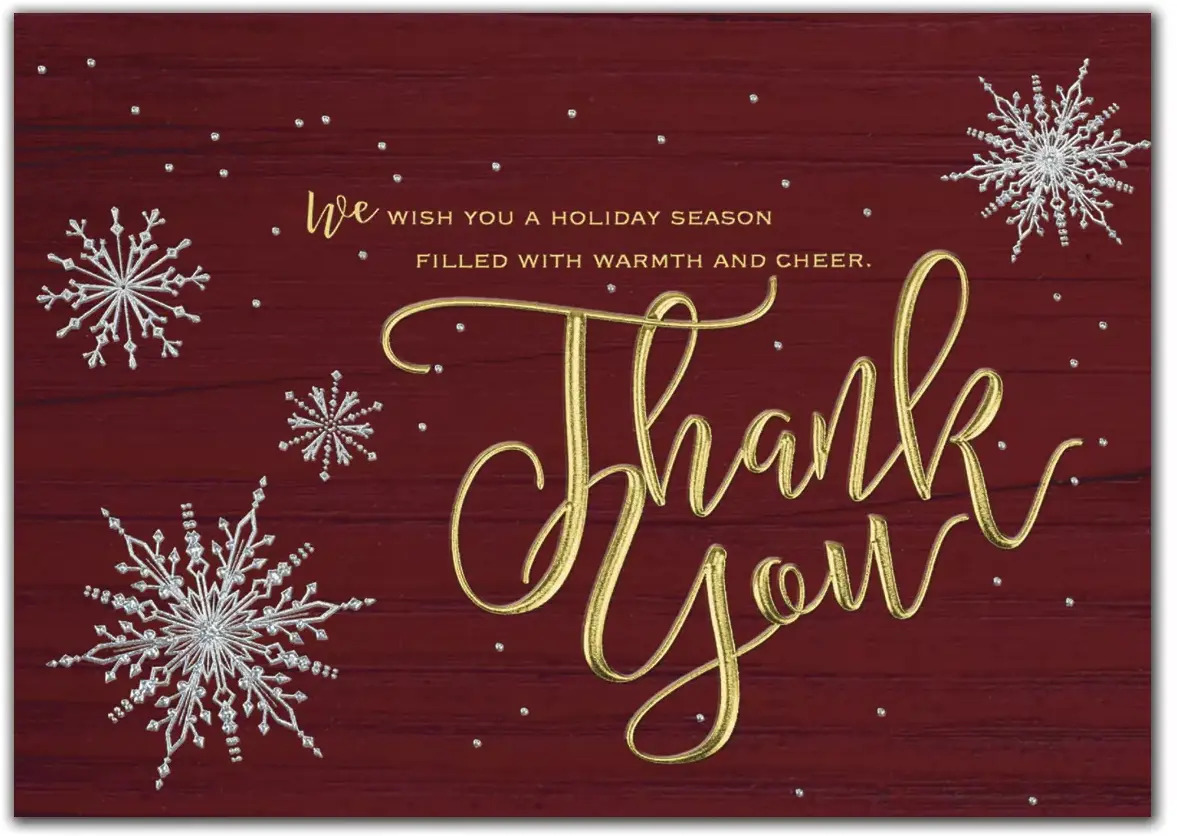Custom Printed Gratitude Greeting Cards - Burgundy and Gold