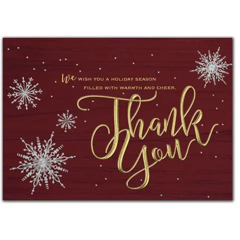 Custom Printed Gratitude Greeting Cards - Burgundy and Gold