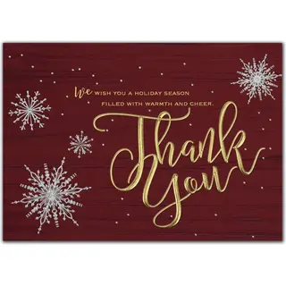 Custom Printed Gratitude Greeting Cards - Burgundy and Gold