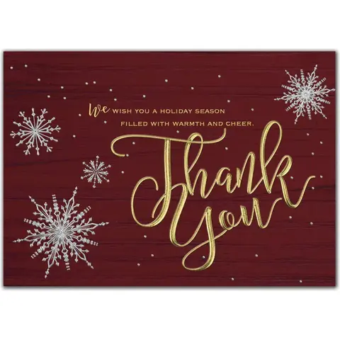 Custom Printed Gratitude Greeting Cards - Burgundy and Gold