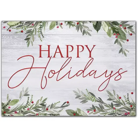 Rustic Happy Holiday Cards - Custom Printed with Twig Design