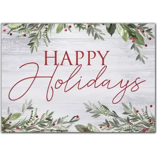 Rustic Happy Holiday Cards - Custom Printed with Twig Design