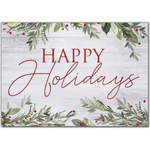 Rustic Happy Holiday Cards - Custom Printed with Twig Design