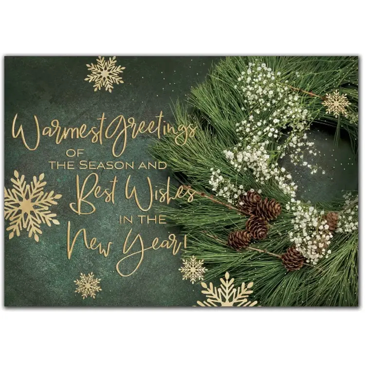 Custom Holiday Cards | Green & Gold