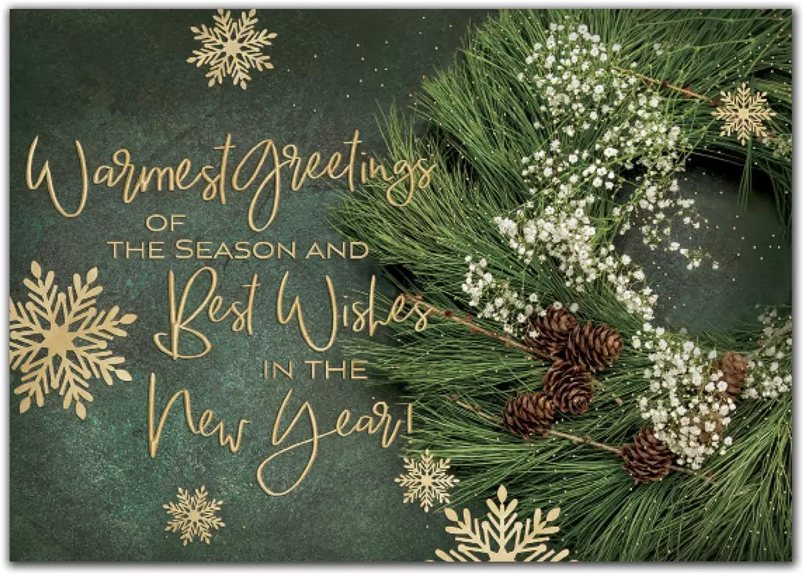 Custom Holiday Cards | Green & Gold