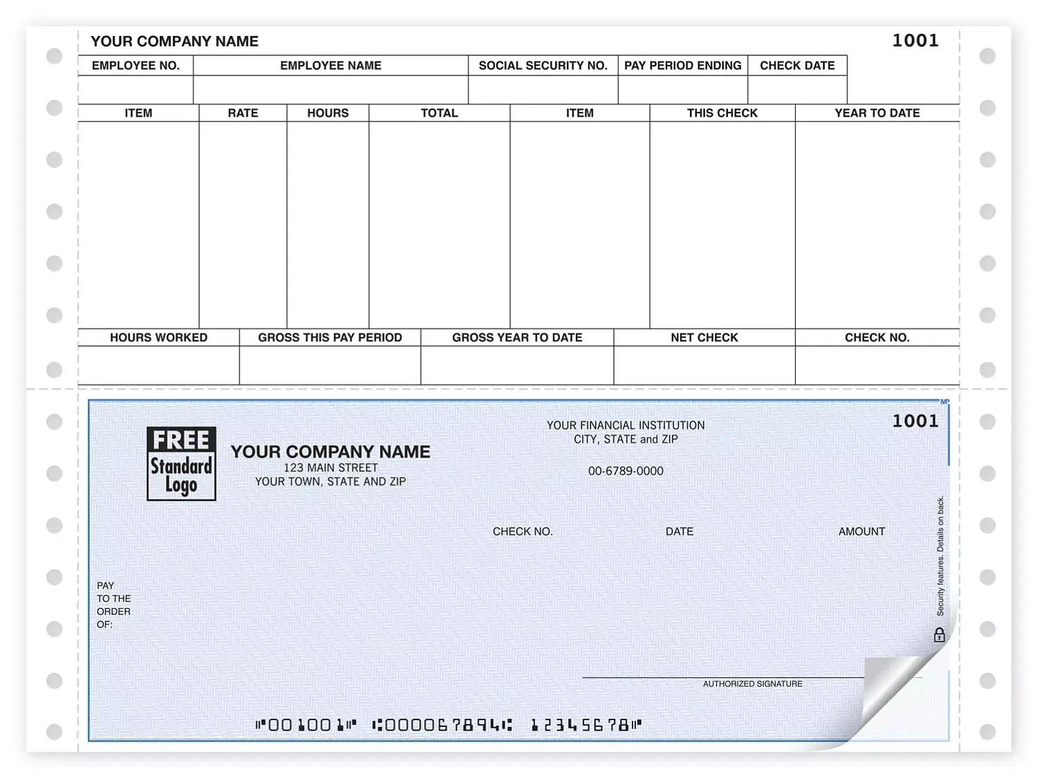 Continuous Payroll Check Printing