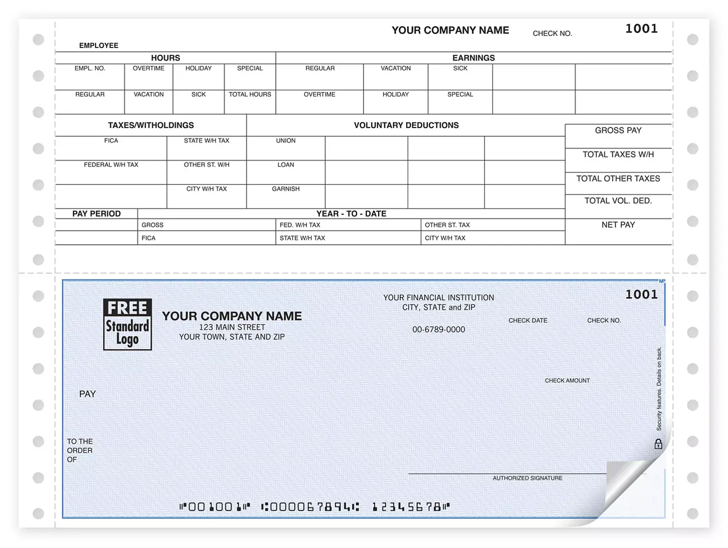 Continuous Payroll Check Printing