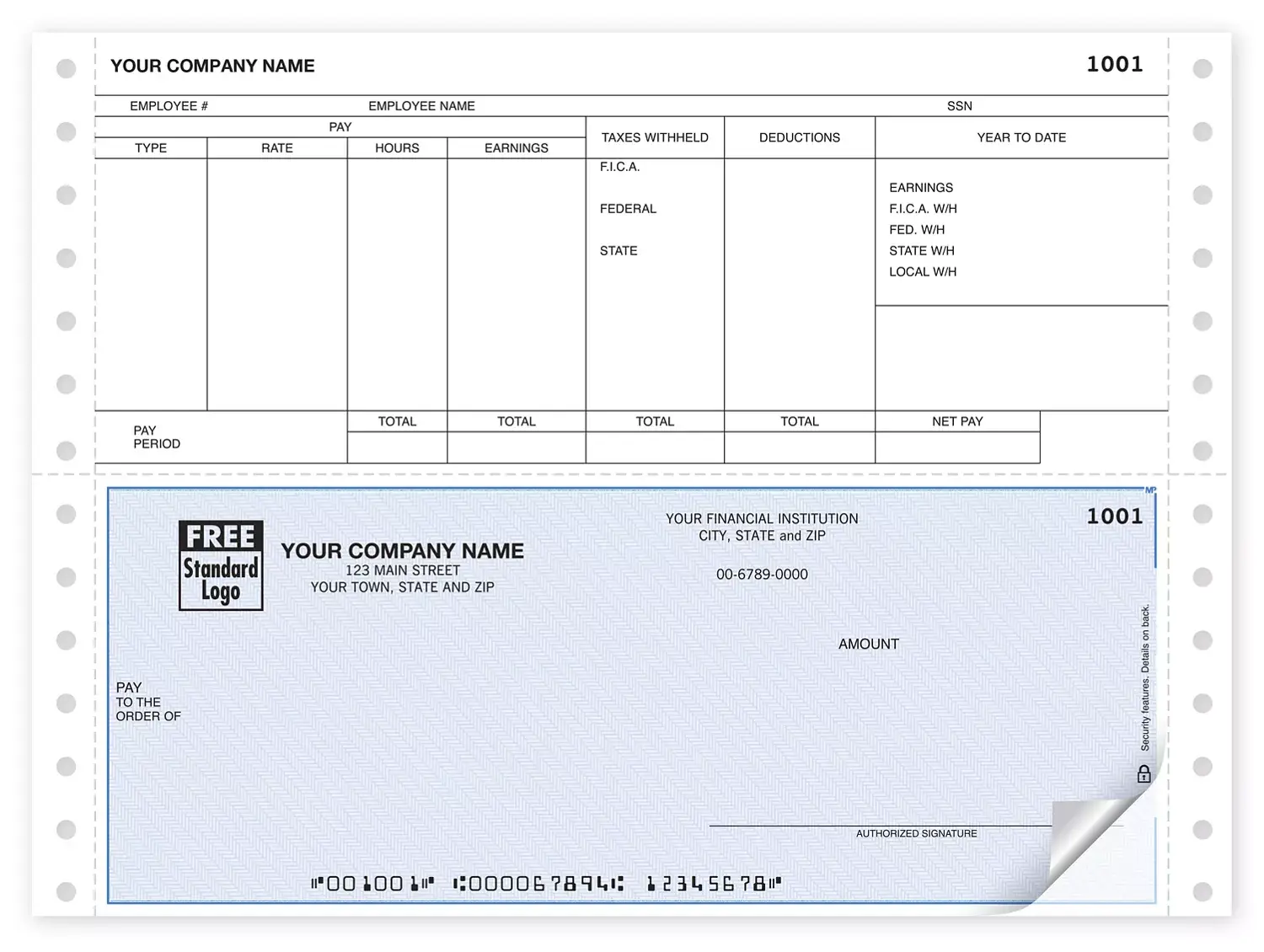 Continuous Payroll Check with Year to Date Column