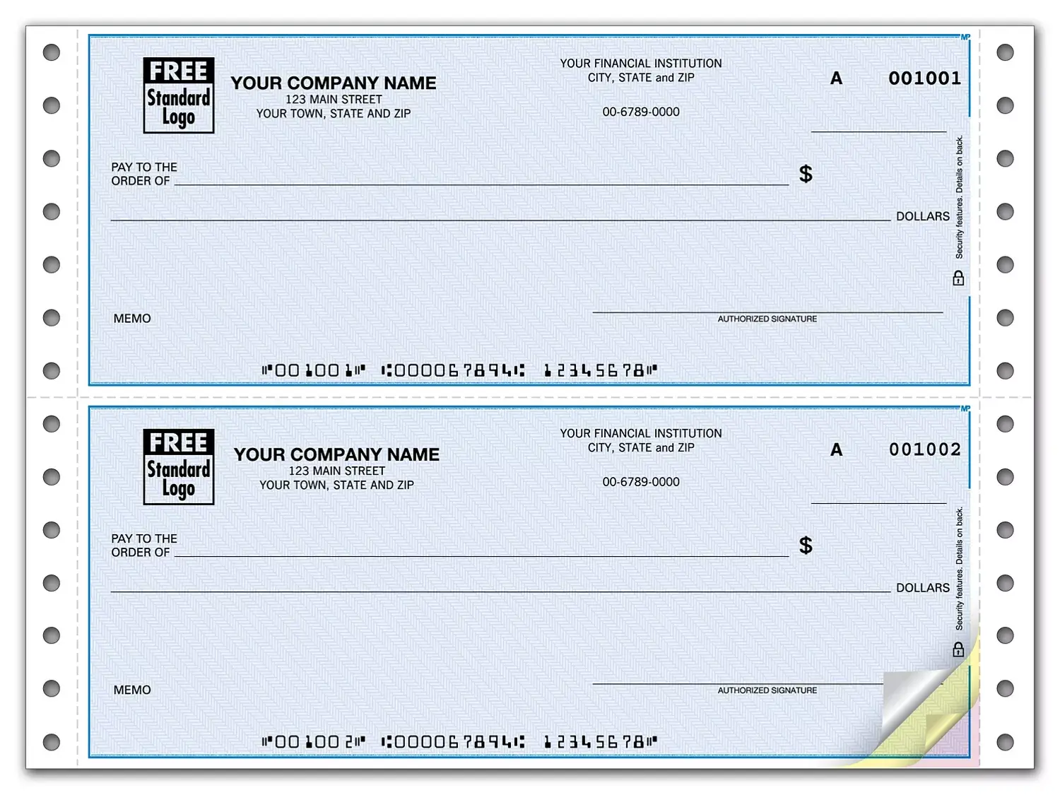 Custom Continuous Quickbooks® Checks