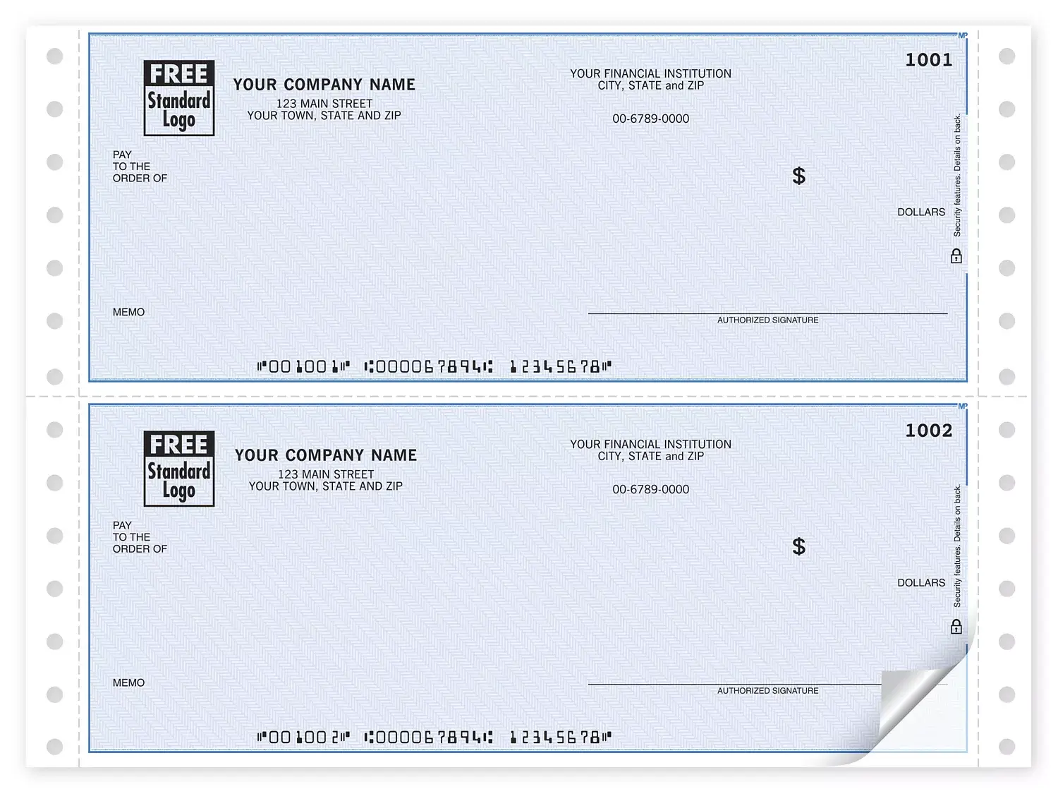 Pin Feed Quicken® Business Checks