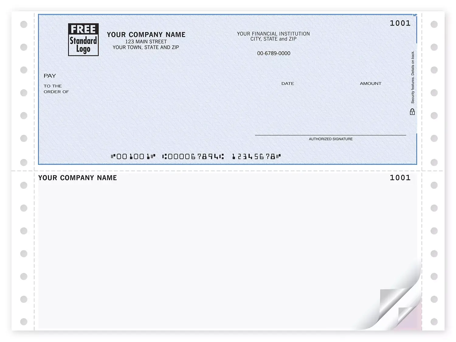 Pin Feed Business Check Printing