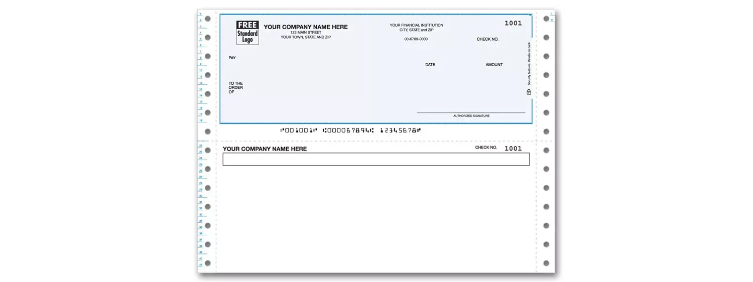 Continuous Business Check with Bottom Stub