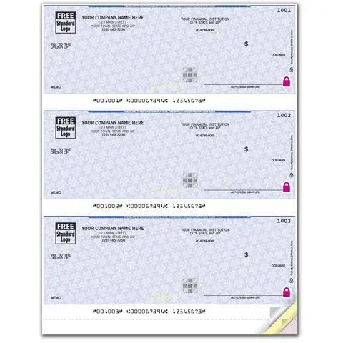Printing of high security business check
