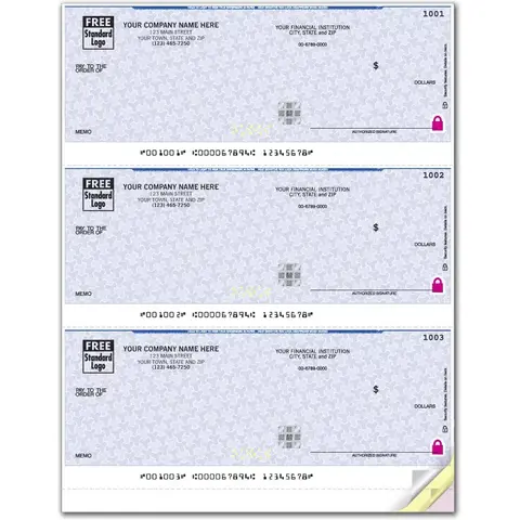 Printing of high security business check