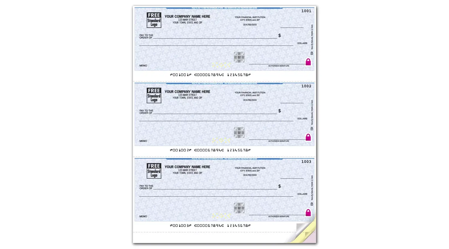 Foil hologram business check printing