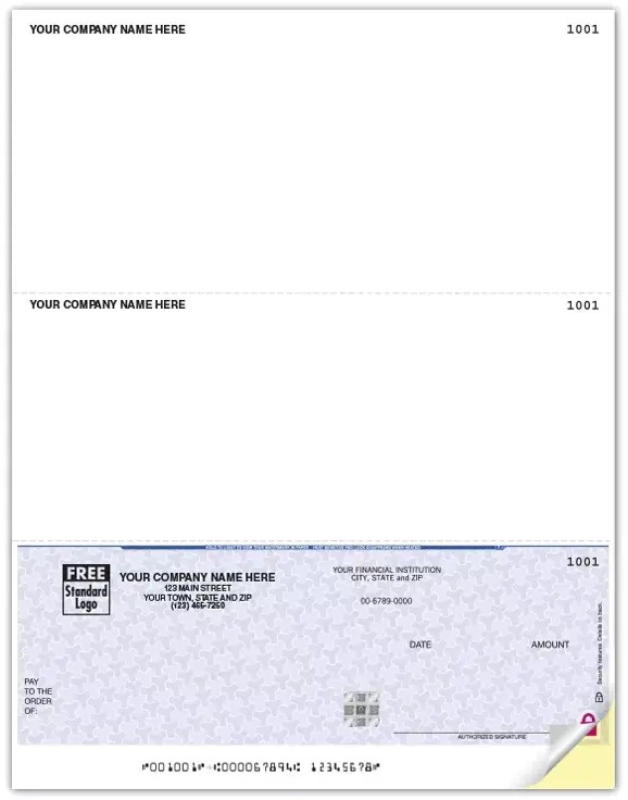 Bottom computer checks with foil hologram for security