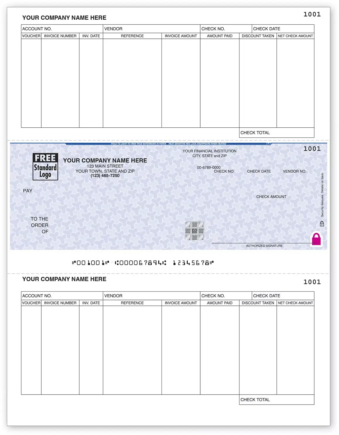 Custom Microsoft© Accounts Payable Check