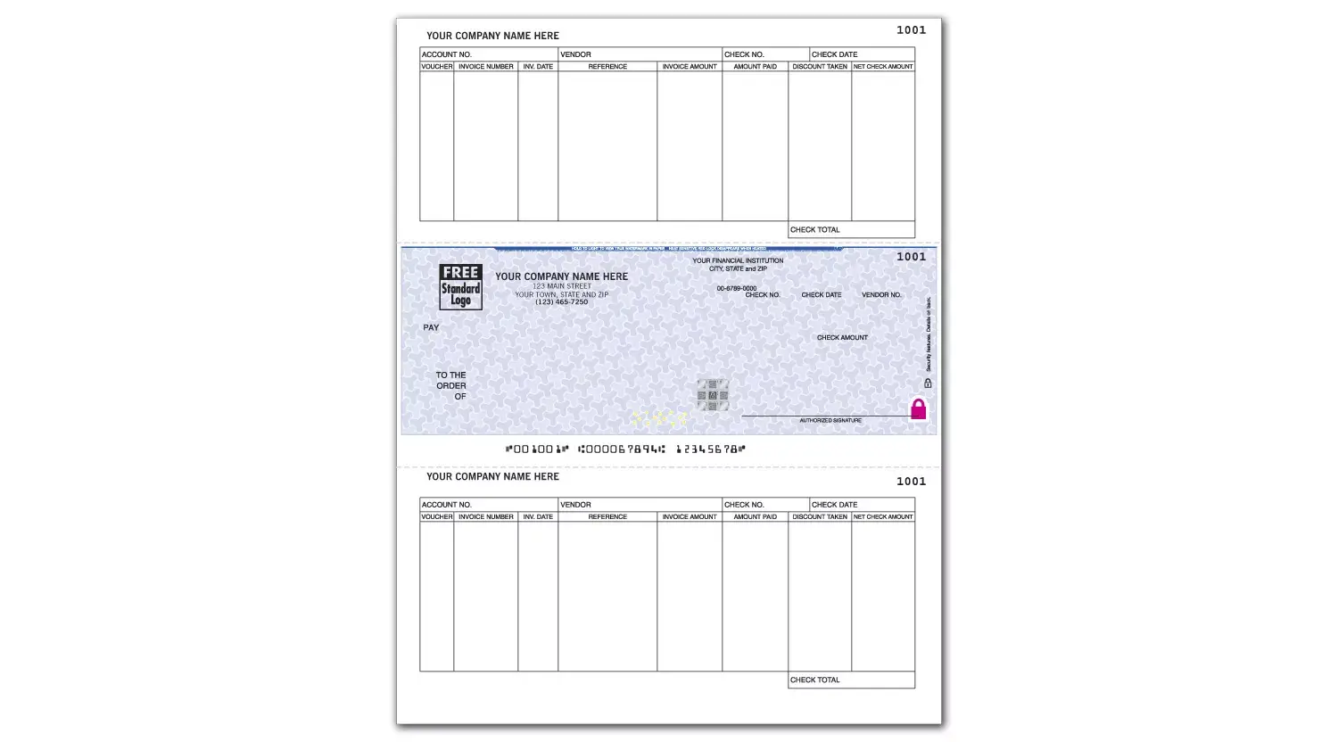 Custom Microsoft© Accounts Payable Check