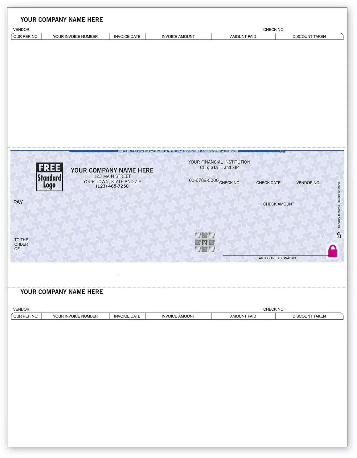 Custom Laser Business Checks with Hologram Security Feature