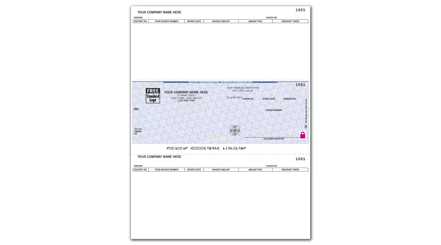 Custom Laser Business Checks with Hologram Security Feature