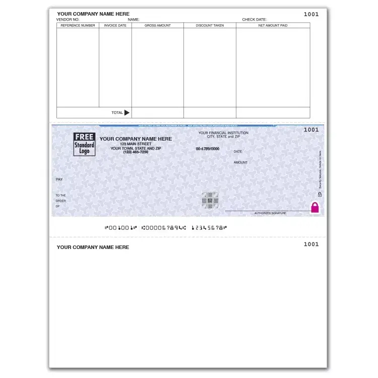 Custom Accounts Payable Sage 300 Checks, Laser Format