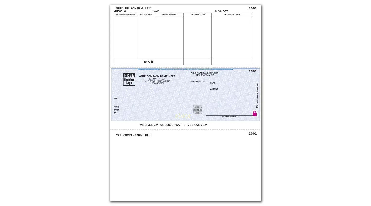 Custom Accounts Payable Sage 300 Checks, Laser Format
