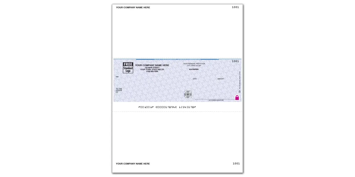 High Security Sage Accounts Payable Company Checks