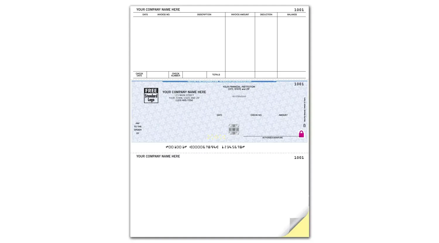 High Security Accounts Payable Check for Contractors