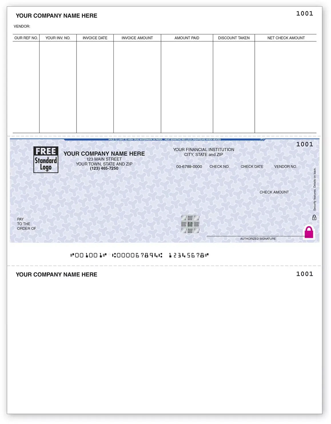 Laser Accounts Payable Business Checks with Logo