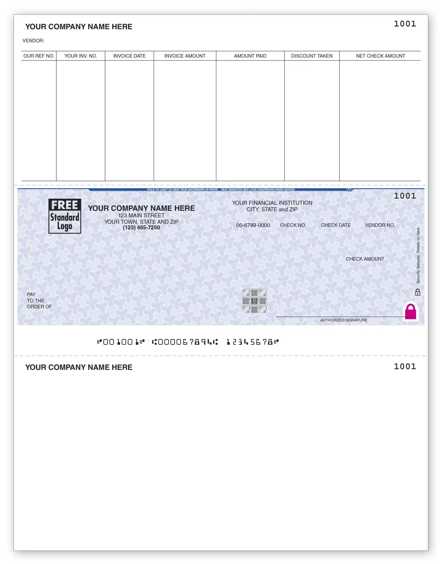 Laser Accounts Payable Business Checks with Logo