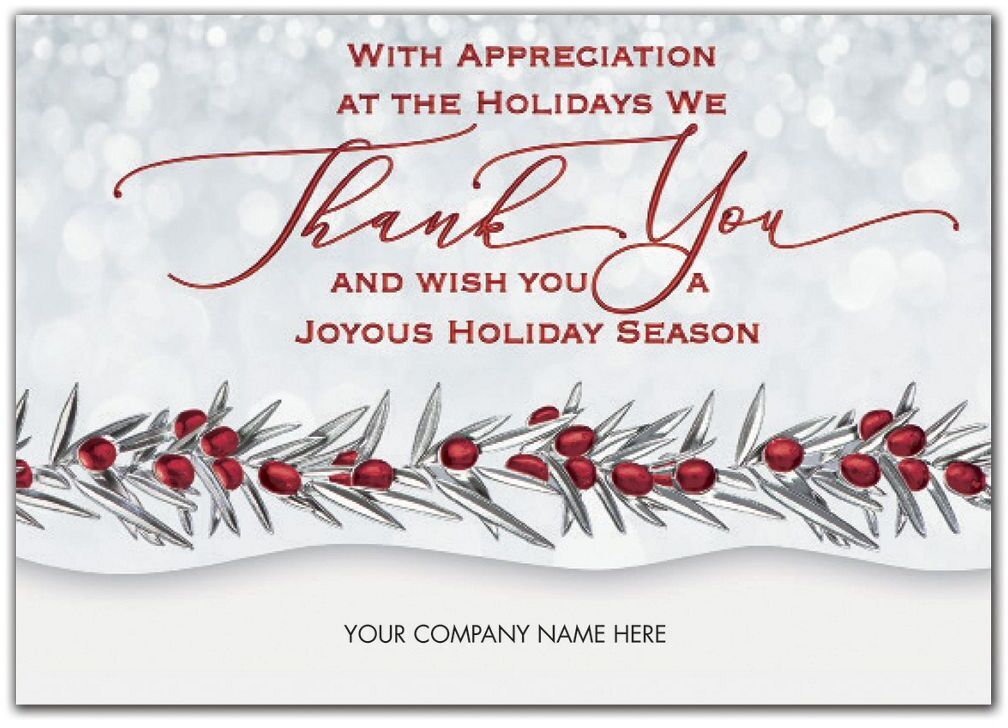 Business Holiday Greeting Cards - Thankful Appreciation