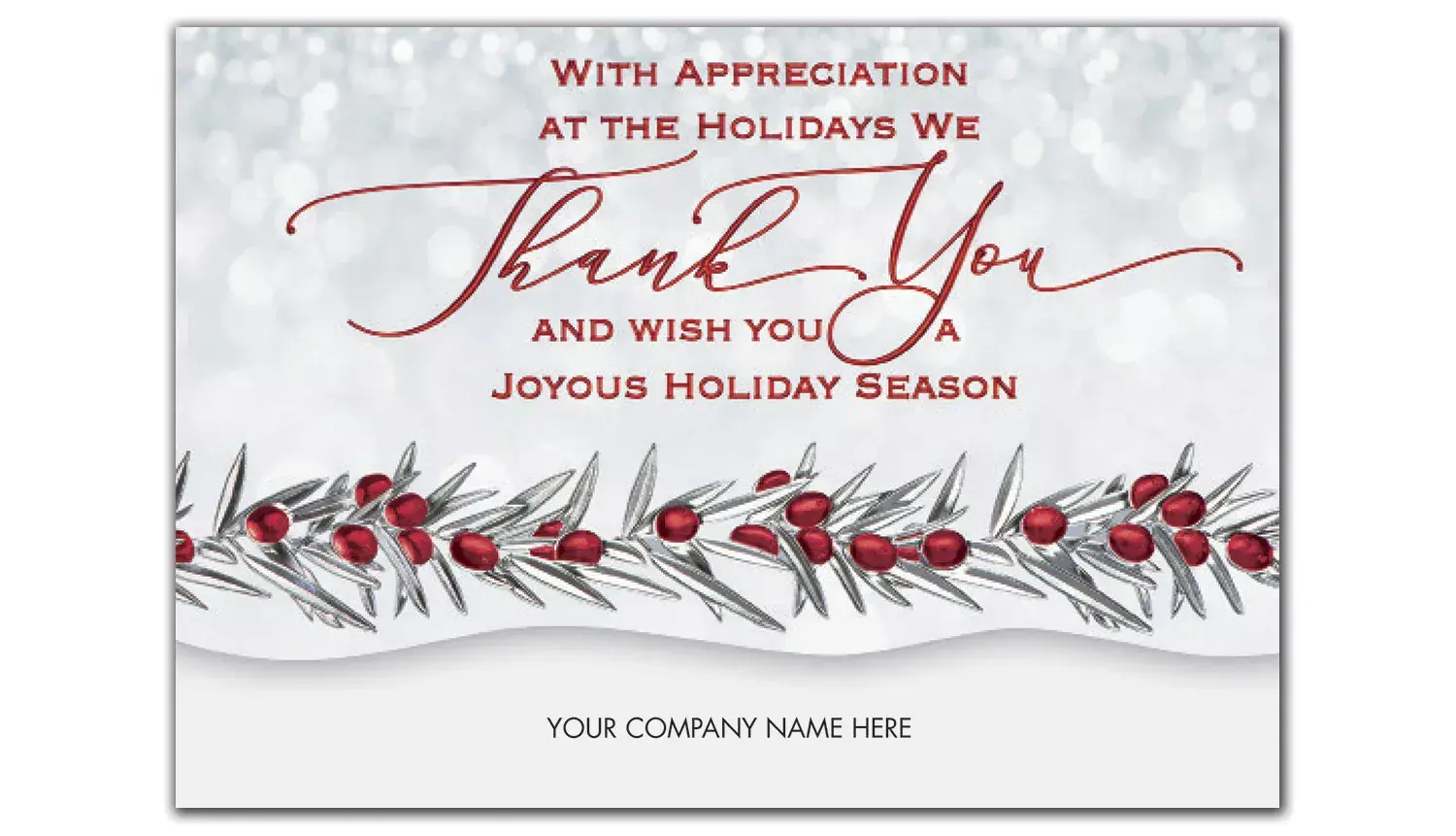 Business Holiday Greeting Cards - Thankful Appreciation