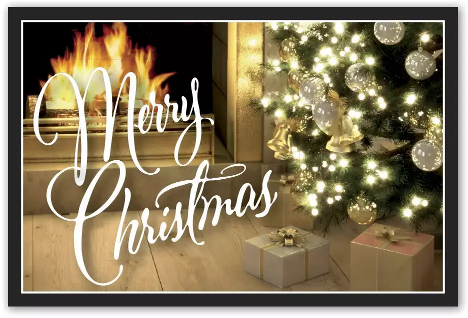 Customized Christmas Postcards - Treasured Moments in Gold