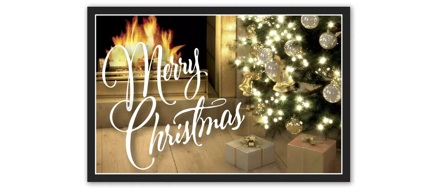Customized Christmas Postcards - Treasured Moments in Gold