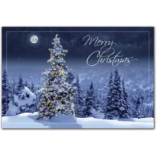 Custom Printed Christmas Postcards - Simply Stunning Moonlight