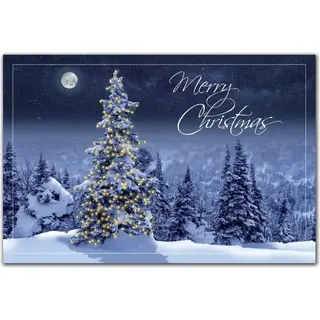 Custom Printed Christmas Postcards - Simply Stunning Moonlight