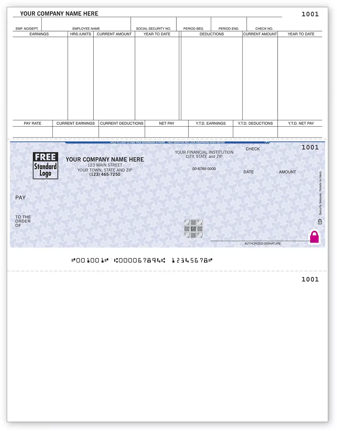 Microsoft® Dynamics Laser Payroll Checks