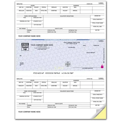 Laser Dynamics Payroll Checks with Logo