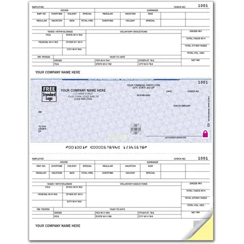 Laser Dynamics Payroll Checks with Logo