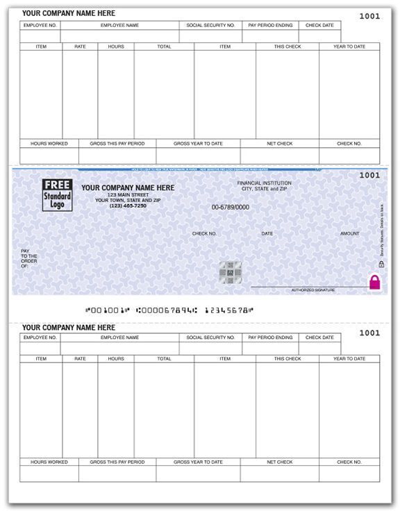 Sage Compatible Laser Payroll Checks with Logo