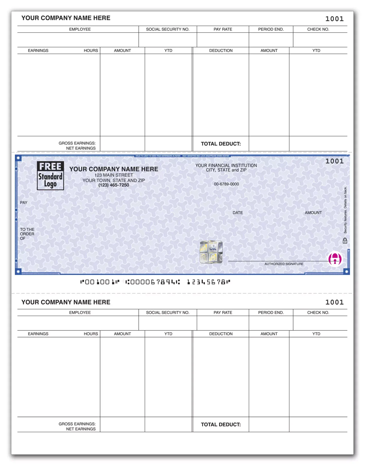 Laser MAS® Payroll Checks with Logo