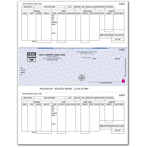 Microsoft© Dynamics GP Laser Payroll Checks with Logo