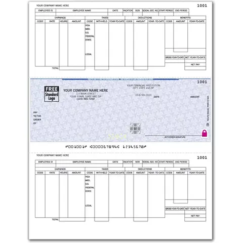 Microsoft© Dynamics GP Laser Payroll Checks with Logo
