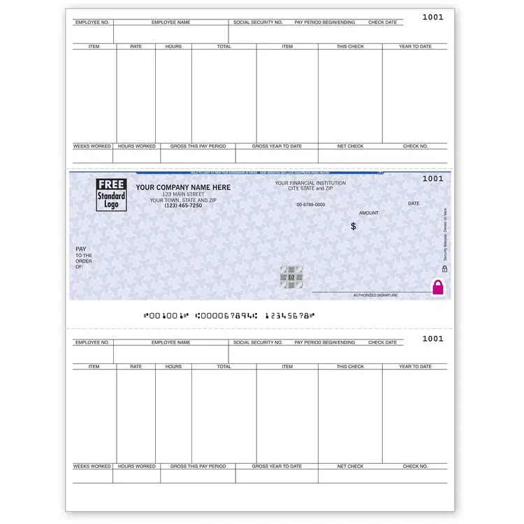 Sage 50 Laser Payroll Checks with Silver Foil Hologram