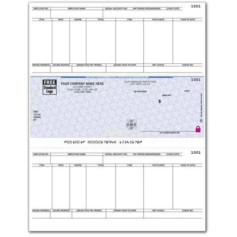 Sage 50 Laser Payroll Checks with Silver Foil Hologram