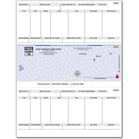 Sage 50 Laser Payroll Checks with Silver Foil Hologram